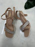 Women Luxury Rhinestone Decor Open Toe Buckle Straps